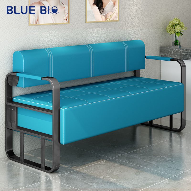Wholesale Simple Modern Rest Area Barber Store Sofa Waiting Chair Beauty Nail Hair Salon Leather Waiting Sofa
