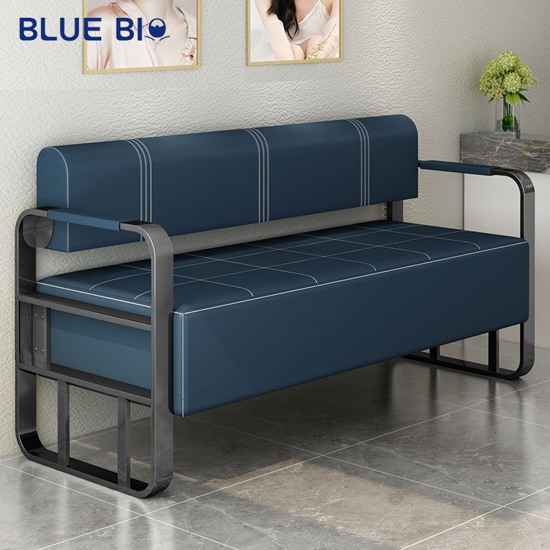 Wholesale Simple Modern Rest Area Barber Store Sofa Waiting Chair Beauty Nail Hair Salon Leather Waiting Sofa