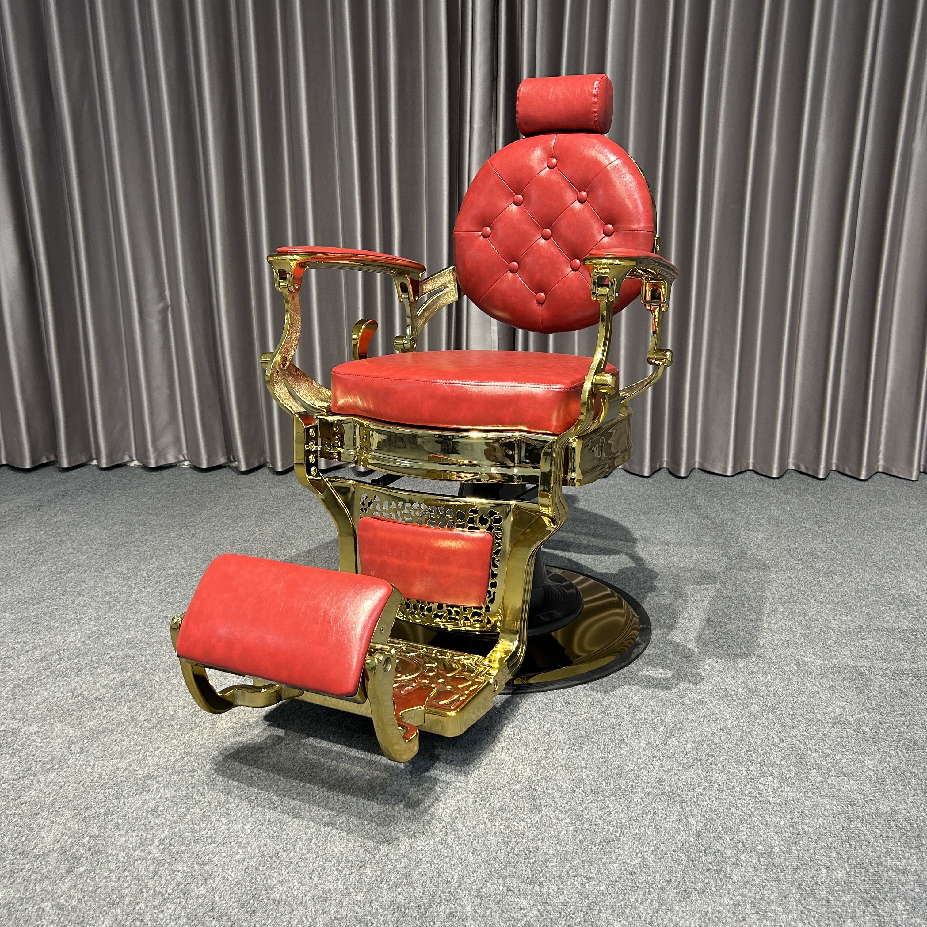 Wholesale Luxury Gold Salon Chair for Hair and Barber Shops Hot Modern Furniture with Leather Metal Material Cheap Wholesale