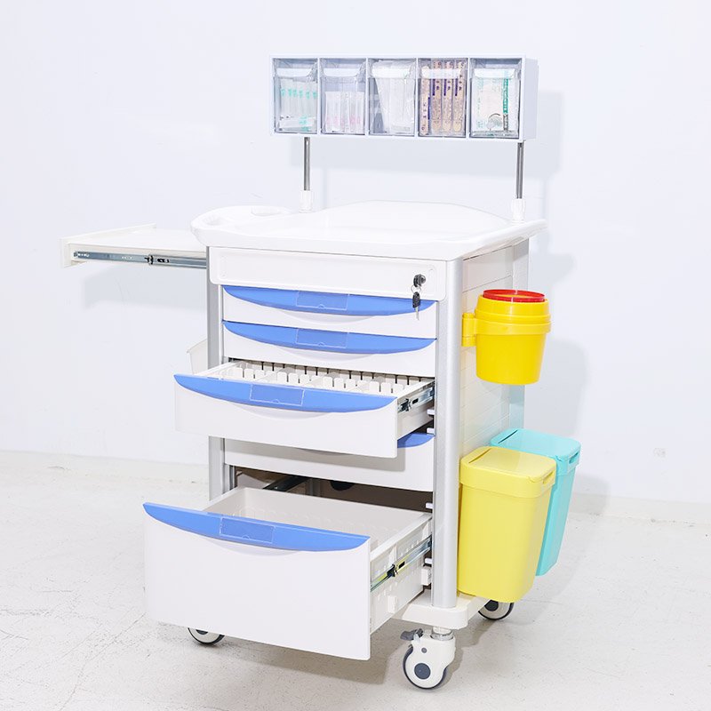 Humanized design, diversified functions, and maximum capacity ABS Emergency Trolley Medication Cart