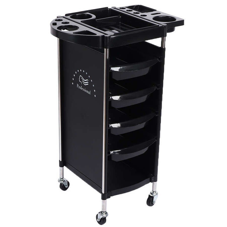 Wholesale Hairdressing Tool Salon Trolley Hair Coloring Storage Cart With Wheel Hair Dryer Holder with Drawers