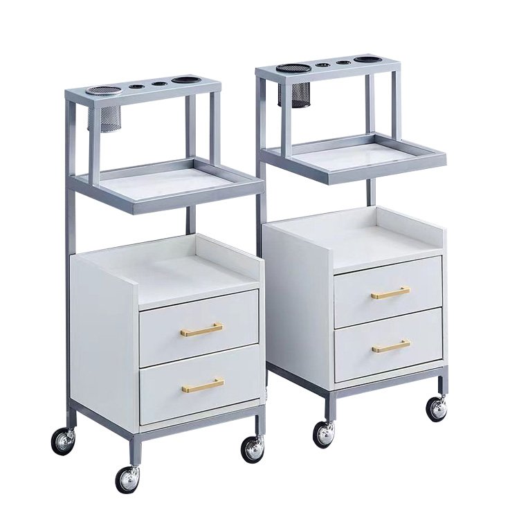 Utility Cart High end Hairdressing Beauty hair mobile salon trolley cart Professional Tool Hair Dryer Storage cabinet Rack