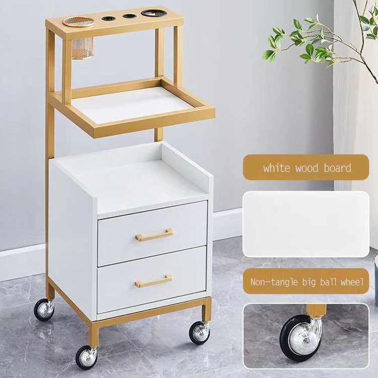 Utility Cart High end Hairdressing Beauty hair mobile salon trolley cart Professional Tool Hair Dryer Storage cabinet Rack