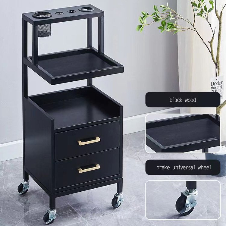 Utility Cart High end Hairdressing Beauty hair mobile salon trolley cart Professional Tool Hair Dryer Storage cabinet Rack