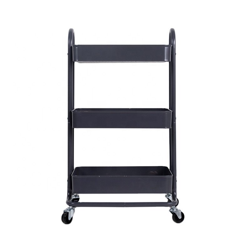 Modern Furniture 3 Tier Movable Organizer Kitchen Home Storage Rack Utility Rolling Trolley Cart