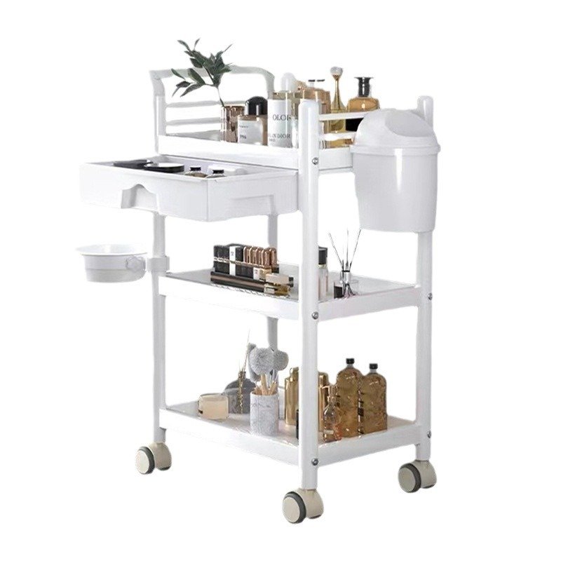 Modern Design Metal Hand Push Tool for Car Fire Storage Rack Beauty Salon Trolley