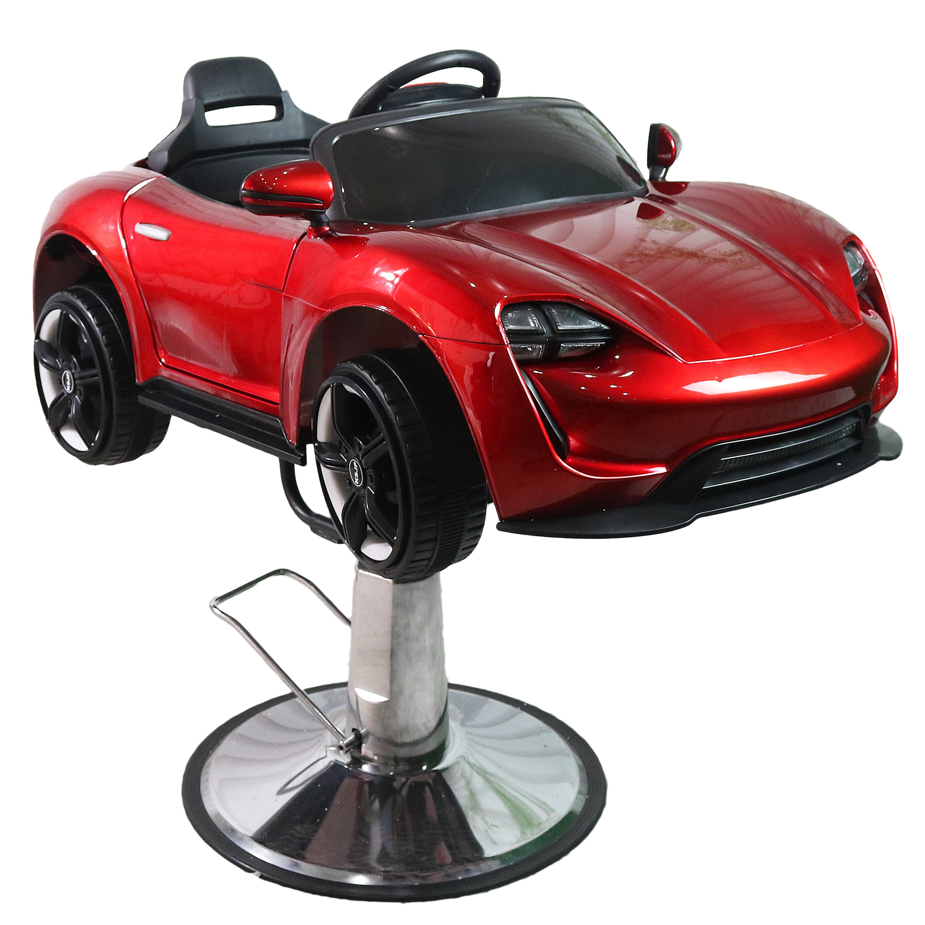 New Arrival Children Barber Chair Barber Car Seat Cartoon Chair Rocking Car Mp3 Music Hairdressing Chair Metal Salon Furniture