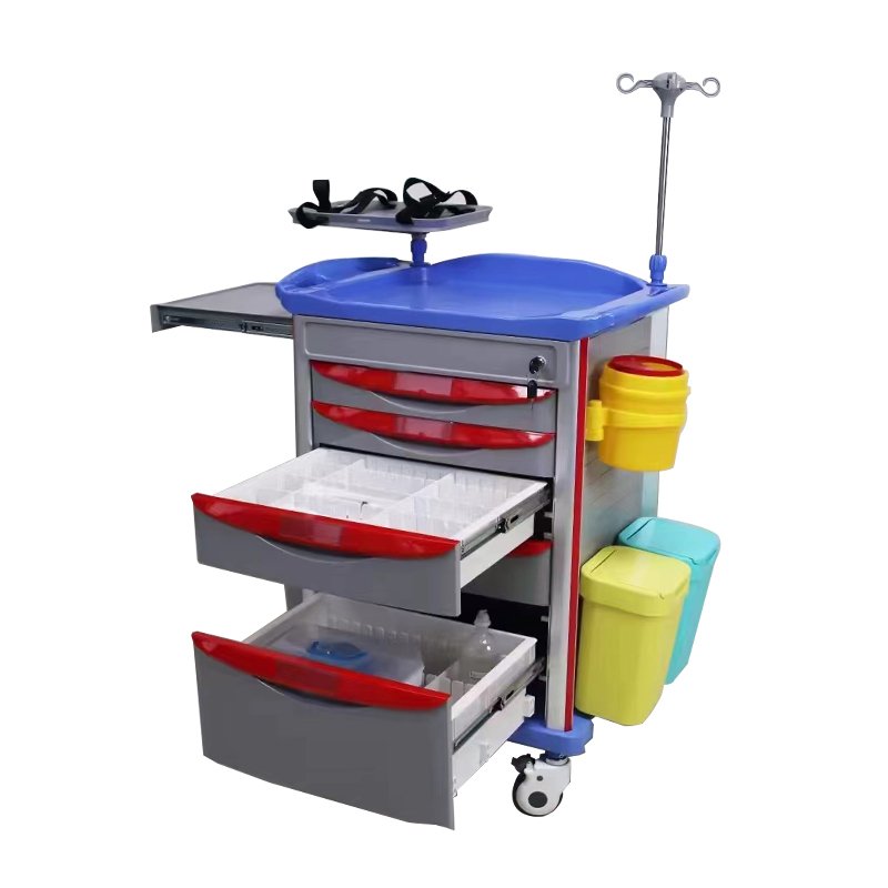 Mobile ABS Drugs Hospital Medical Crash Cart Plastic Emergency Medicine Trolley