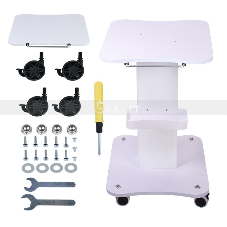 Hot selling white esthetician beauty cart rolling salon utility trolley on wheels