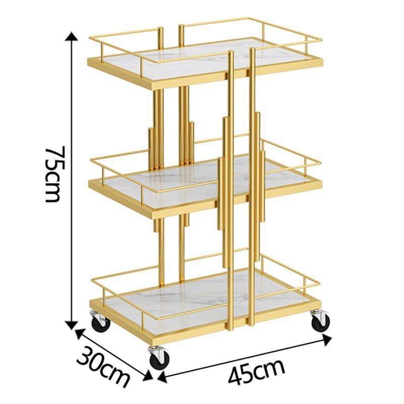 kelly Beauty New Design Makeup Salon Cart 3 Tiers Pedicure Spa Nail Shop Trolley Gold Beauty Trolley With Lockable Wheels