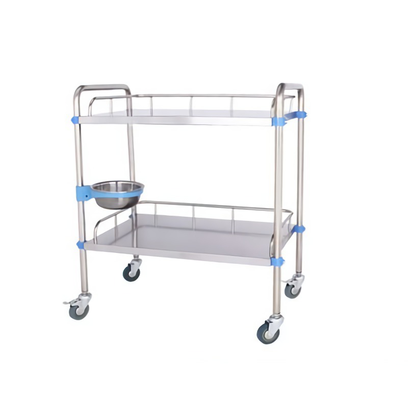 Stainless steel multifunctional handcart for hospital medication and surgical supplies