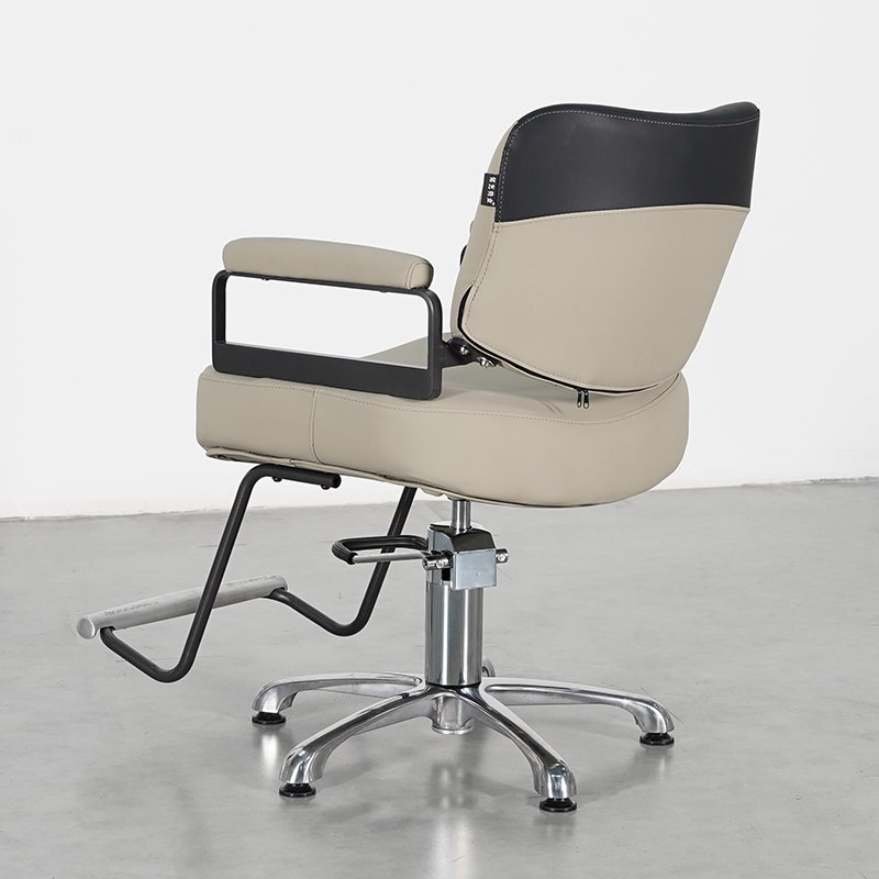 Gray silver Barber Chair Salon Stylist Chair Made of Leather Suitable for Barber Shop Salon Nail Shop Styling chair