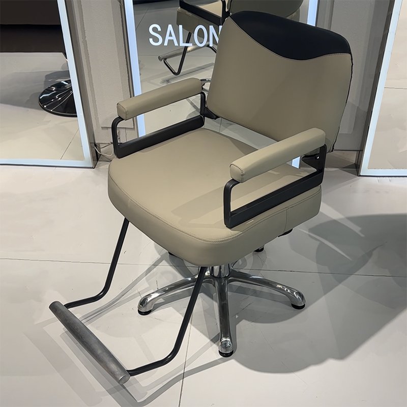 Gray silver Barber Chair Salon Stylist Chair Made of Leather Suitable for Barber Shop Salon Nail Shop Styling chair