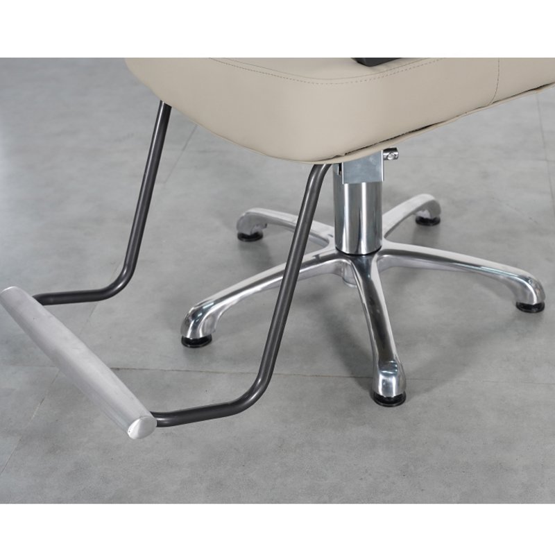 Gray silver Barber Chair Salon Stylist Chair Made of Leather Suitable for Barber Shop Salon Nail Shop Styling chair