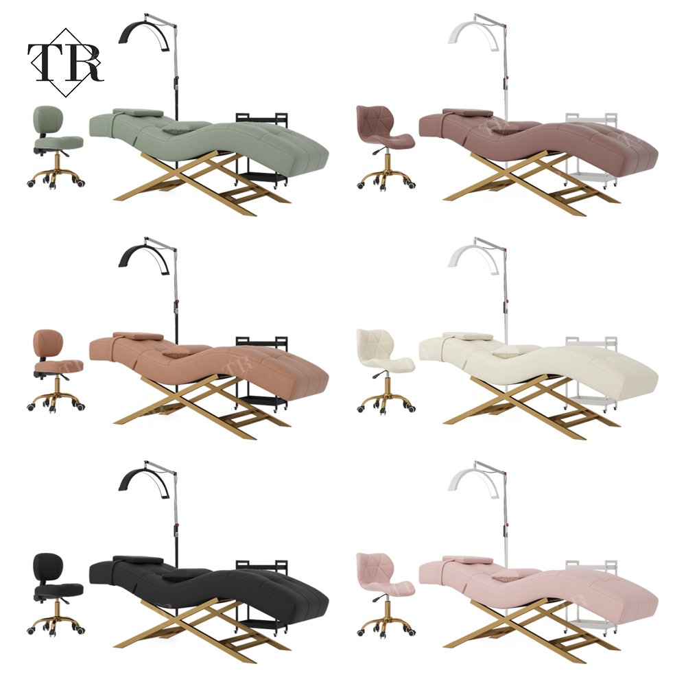 Turri Complete Lash Furniture Set Beauty Lash Furniture Four Piece Set Eyelash Trolley Salon Stool Extension Chair Cama Lash