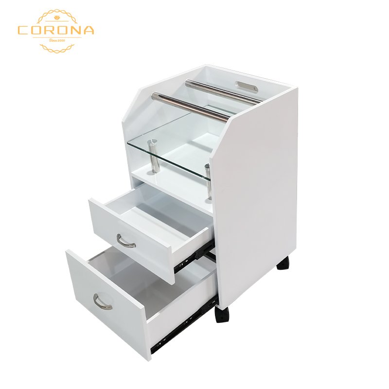 Plated Gold Hair Beauty Salon Trolley Hairdressing Equipment with Drawers and Wheels