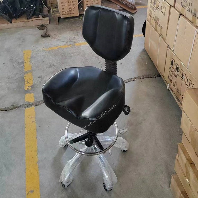 High Quality Beauty Salon Adjustable Styling Bar Saddle Chair Seat Stool With Backrest Master Chair