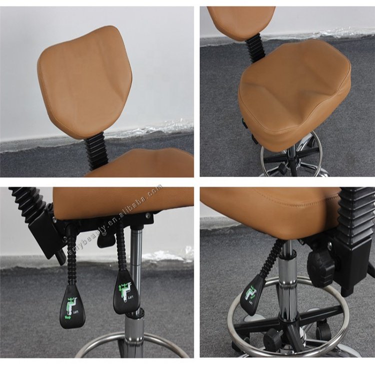 High Quality Beauty Salon Adjustable Styling Bar Saddle Chair Seat Stool With Backrest Master Chair