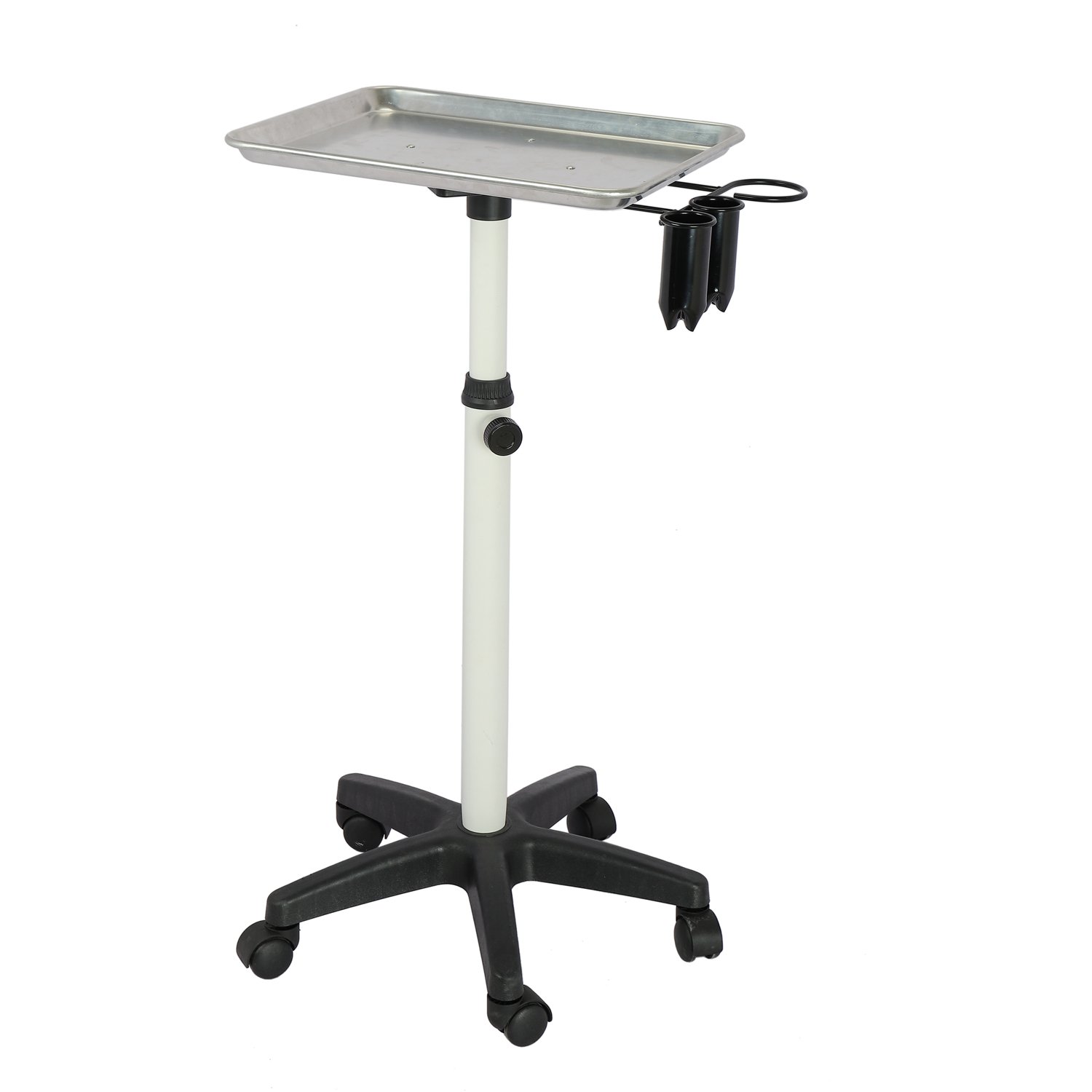 Premium Aluminum Salon Tray Cart Adjustable Height Storage Tray