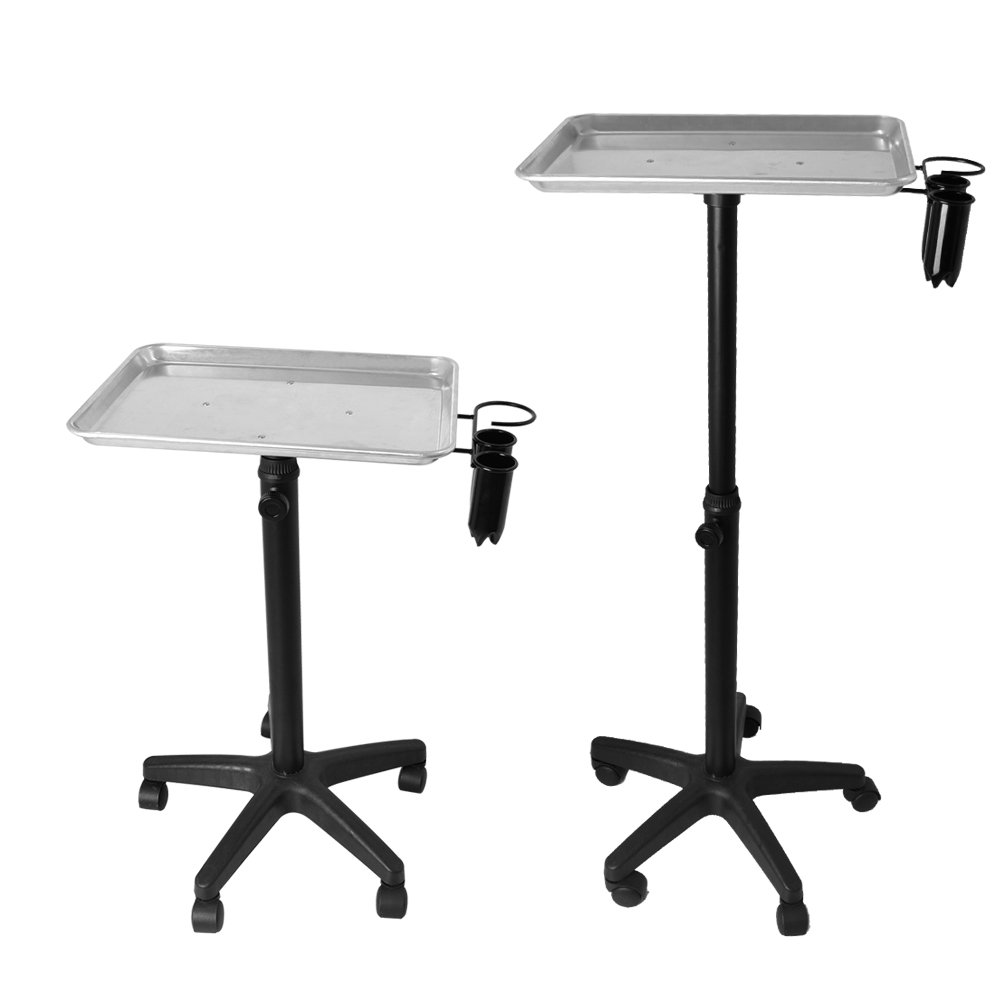 Premium Aluminum Salon Tray Cart Adjustable Height Storage Tray