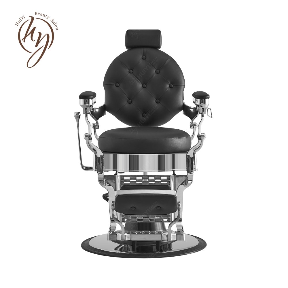 High Quality Beauty Barbershop Metal Barber Chair Recline Black and Sliver Barber Chair ZY- BC8831G