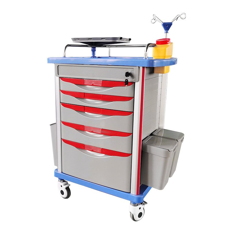 Hospital ABS Medical Emergency Trolley Crash Cart Medicine Trolley for Hospital use Utility Trolley