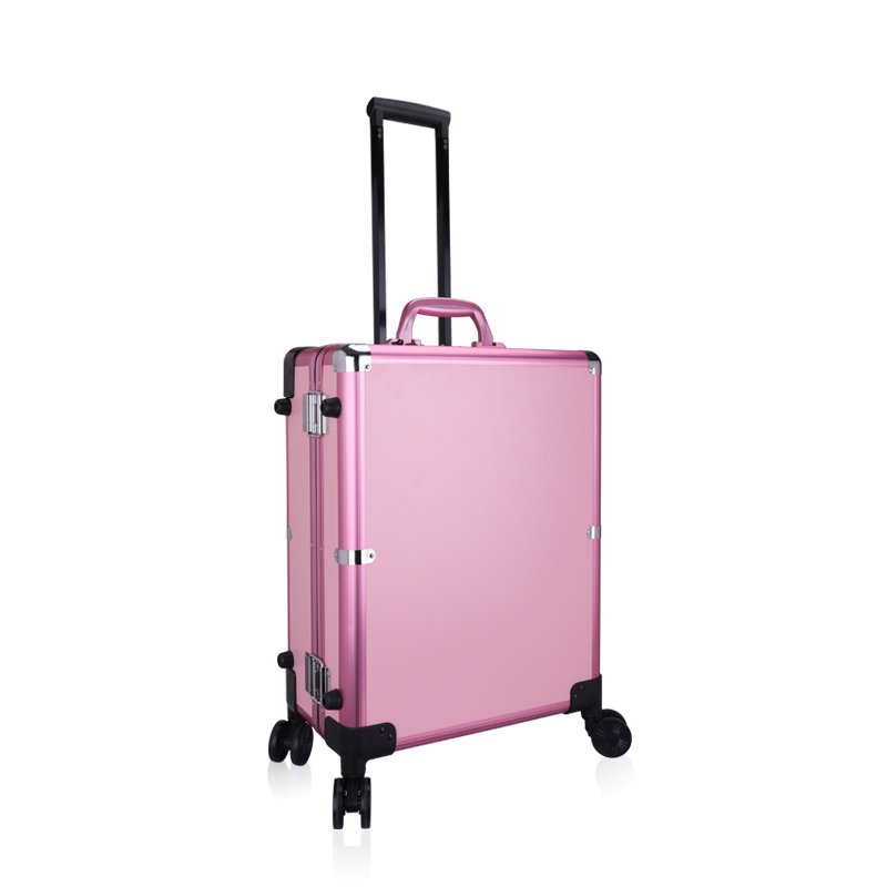 Rolling Makeup Case with LED Light Trolley Cosmetic Case for Professional Artist Portable Salon Makeup Station