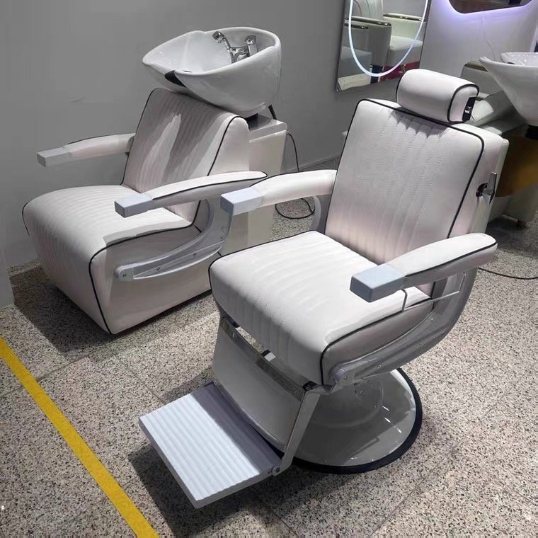Hairdressing Salon Chair Commercial Furniture Barber Chair Hairdressing Beauty Salon Equipment Jincheng Wholesale White Modern