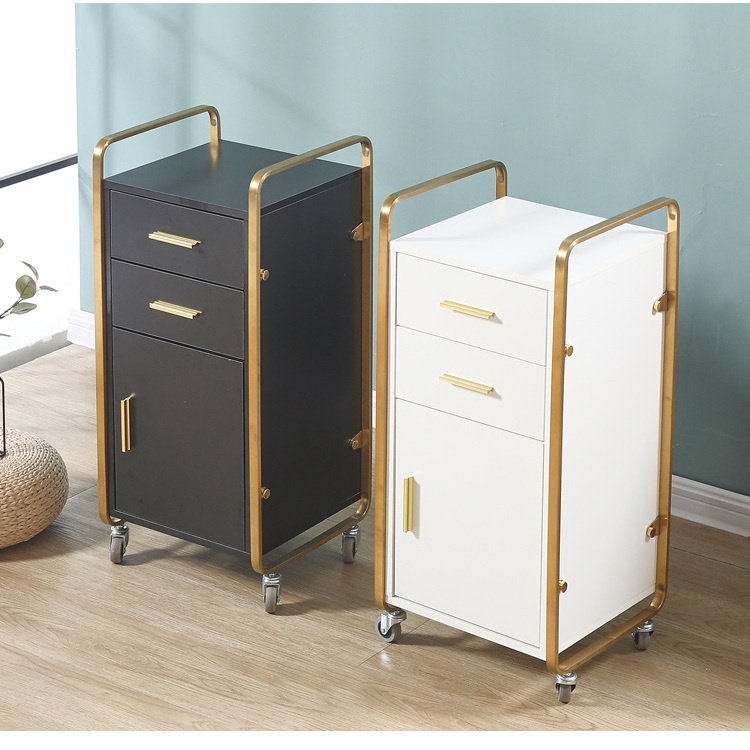 Diant Black Salon Trolley Plastic Hair Salon Trolley With Drawer Storage Tray Cart Home Spa Hairdressing Trolley