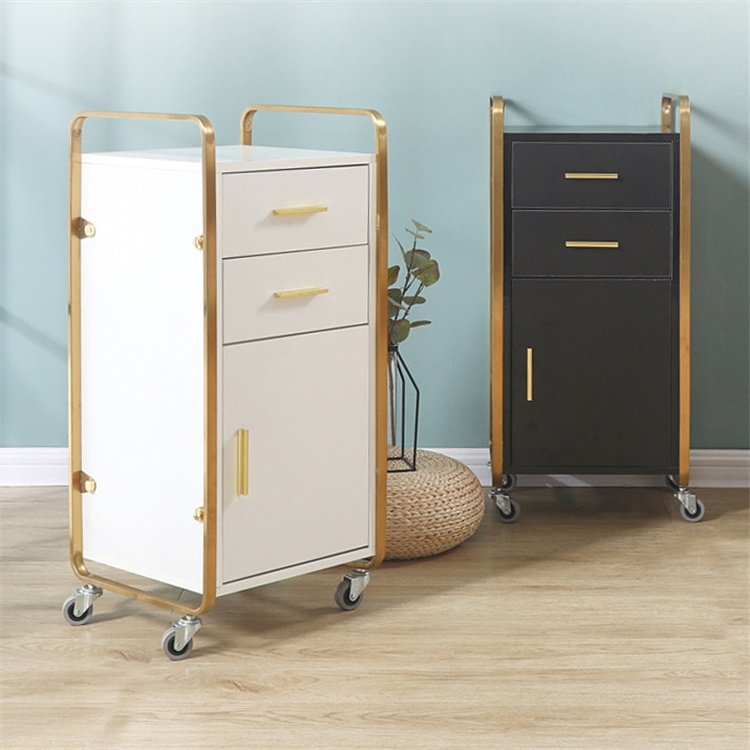 Diant Black Salon Trolley Plastic Hair Salon Trolley With Drawer Storage Tray Cart Home Spa Hairdressing Trolley