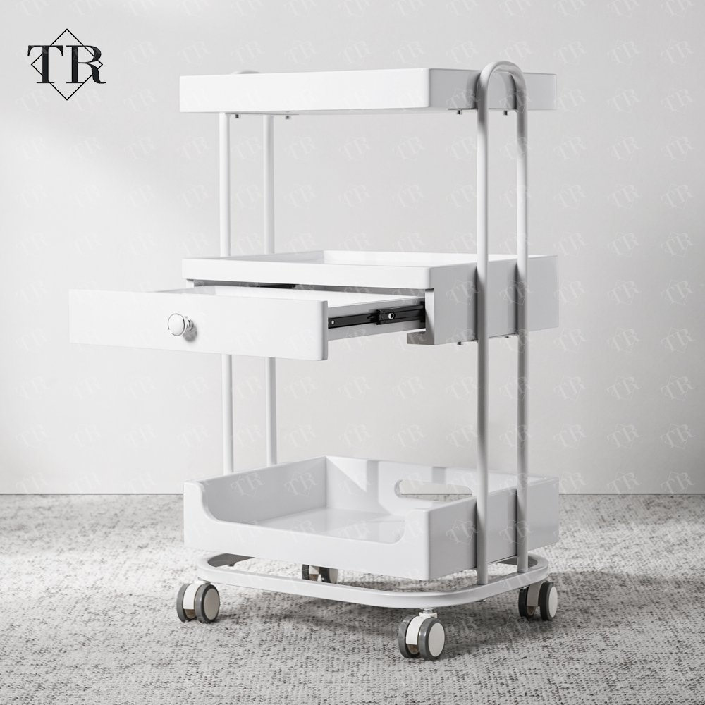 Turri Multifunction Beauty Salon Equipment Salon Trolley With Drawers Steel Salon Trolley For Barber Shop Spa Trolley Cart