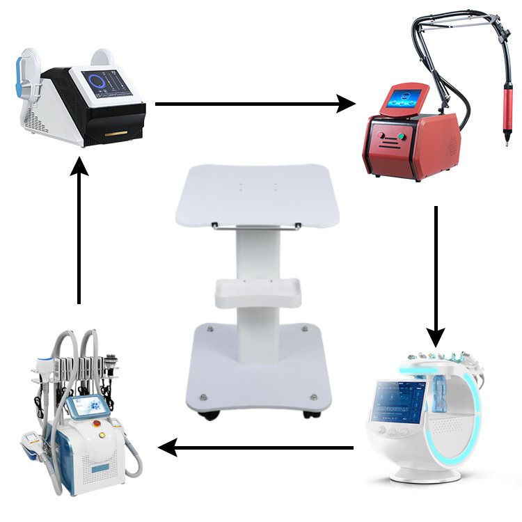 Factory price facial trolly white beauty trolley facial trolley