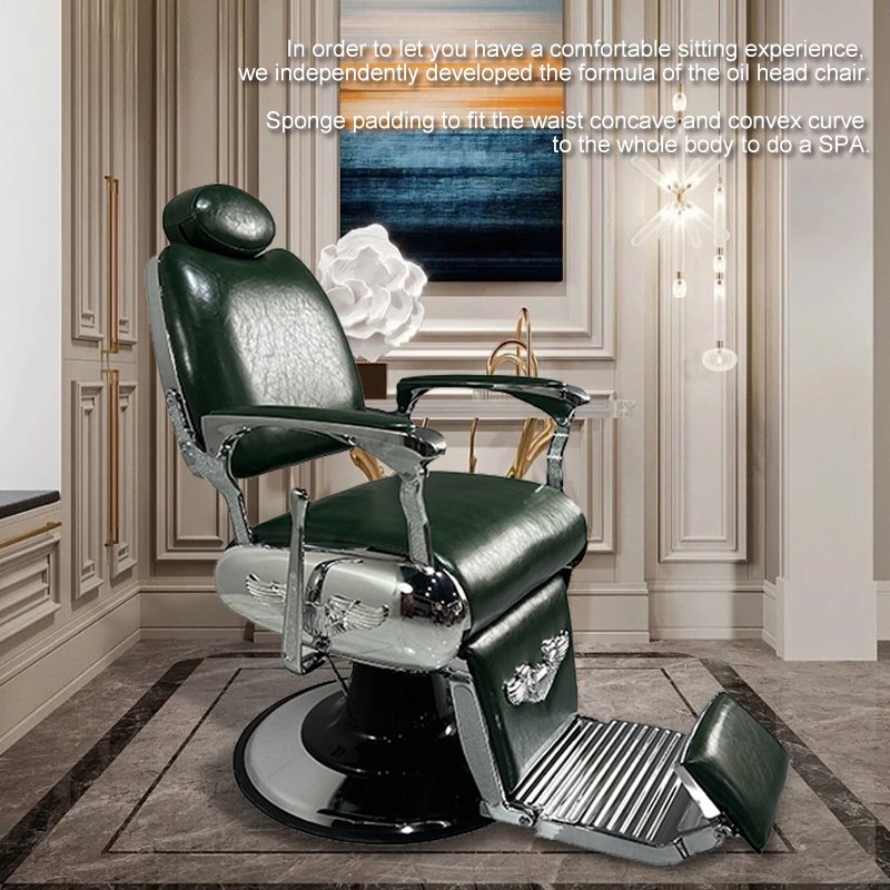 Modern Hair Cutting Barber Shop Chairs Factory Gray Leather Salon Chair Styling Furniture Barber Chair For Sale