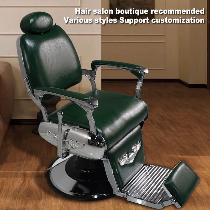 Modern Hair Cutting Barber Shop Chairs Factory Gray Leather Salon Chair Styling Furniture Barber Chair For Sale