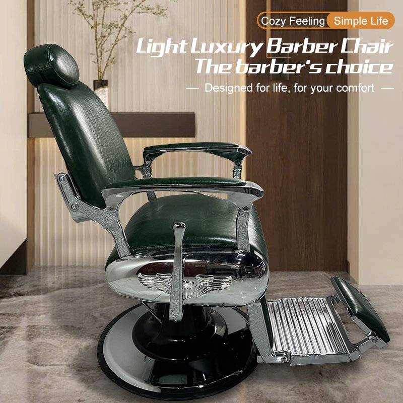 Modern Hair Cutting Barber Shop Chairs Factory Gray Leather Salon Chair Styling Furniture Barber Chair For Sale