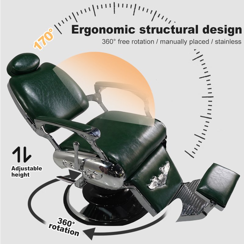 Modern Hair Cutting Barber Shop Chairs Factory Gray Leather Salon Chair Styling Furniture Barber Chair For Sale