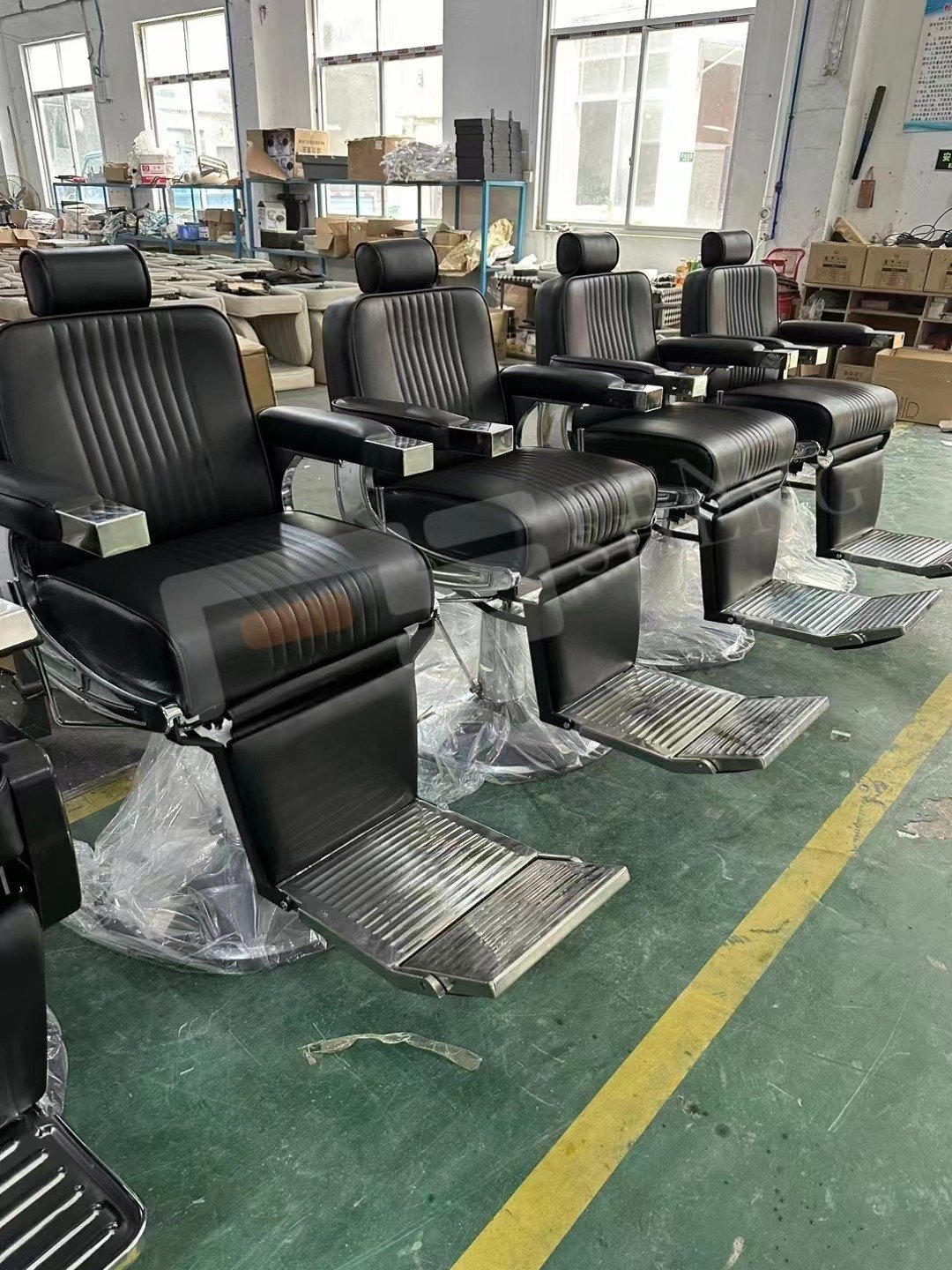 Vintage Black Ice Barber Chair Capone classic barbershop folding hair salon elegant hairdressers adjustable footrest chair