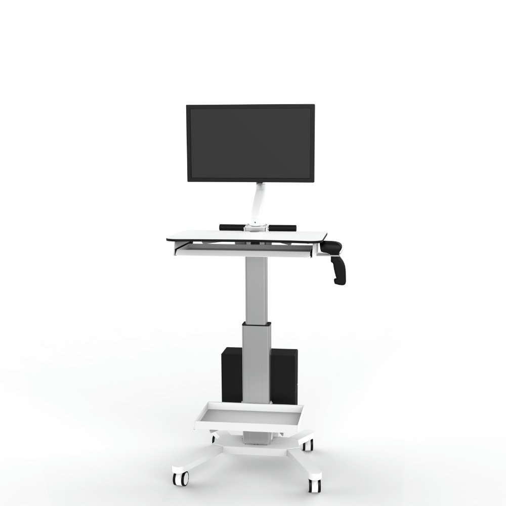Height Adjustable Mobile Workstation Laptop Cart Monitor Medical Trolley Hospital Clinic Medical Tablet Trolley