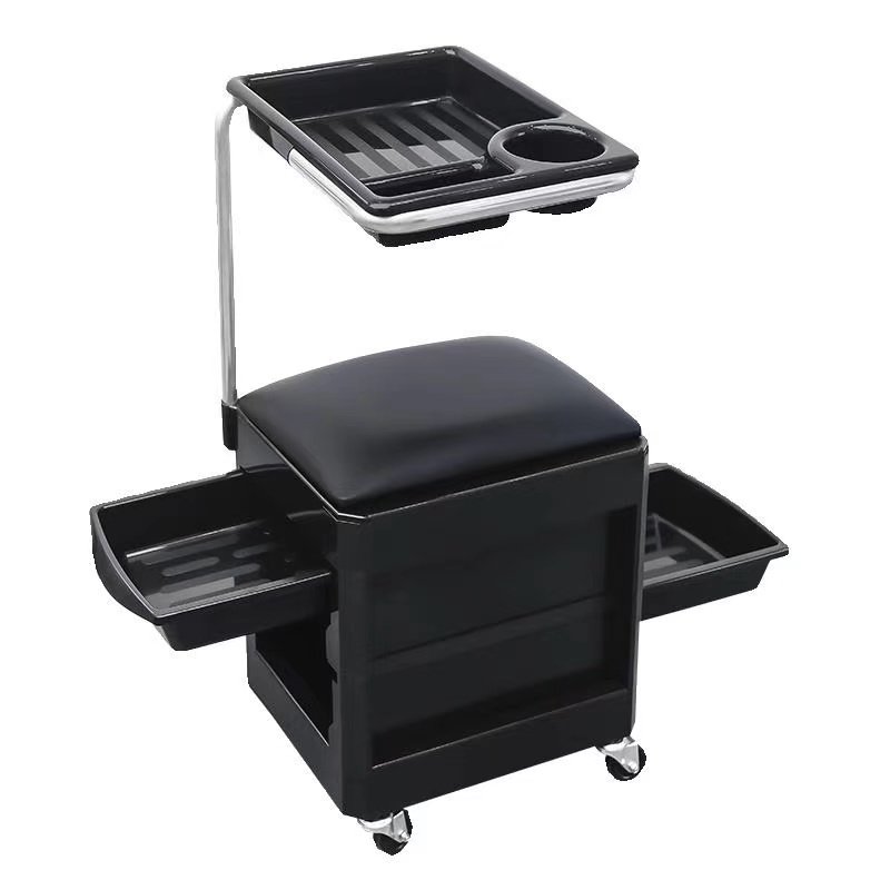 Adjustable Hair Extension Tool Tray Cart Barber Salon Trolley Tray Cart