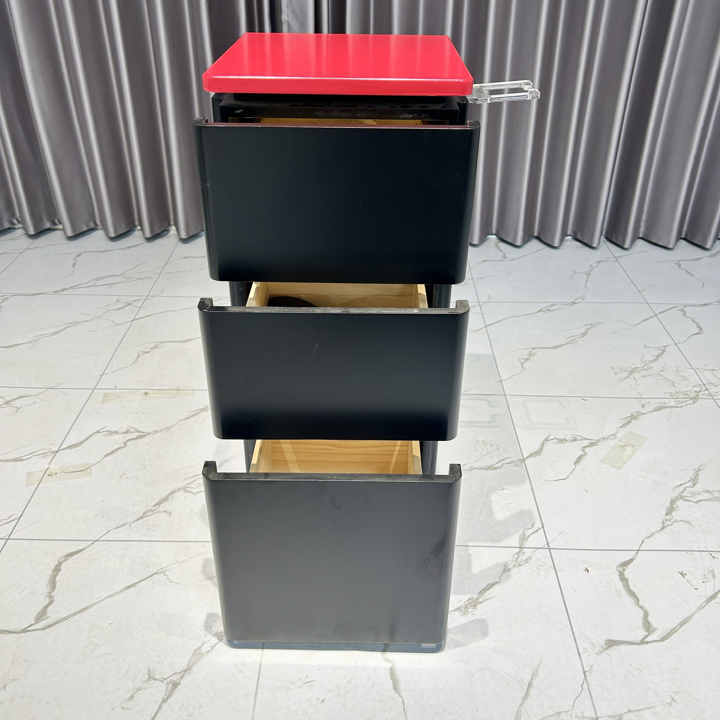Barber cart Simple barbershop trolley Hairdresser cabinet with salon drawers Wooden cabinet
