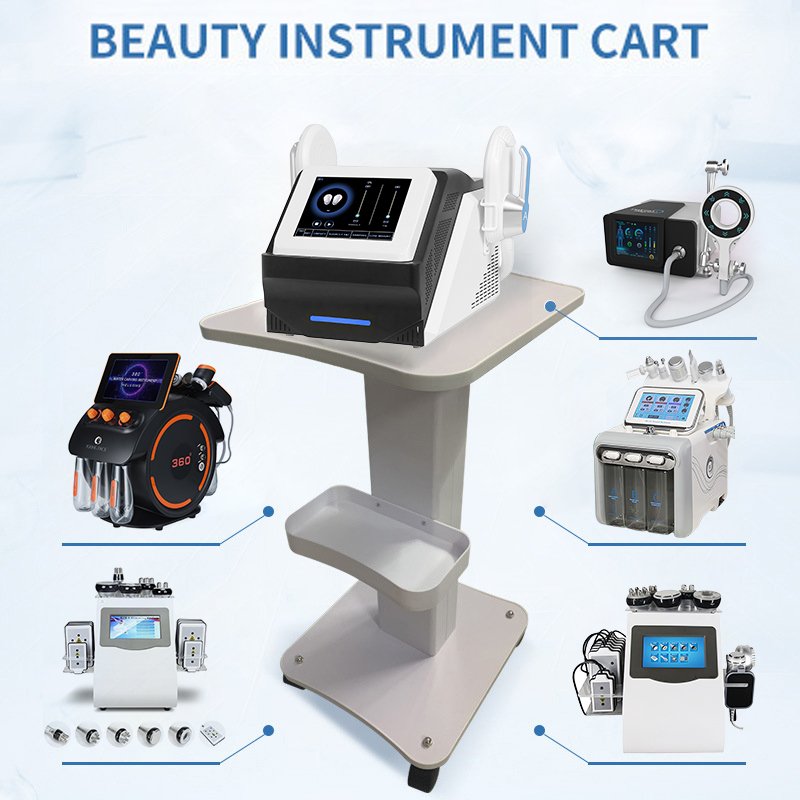 White 360 degree antiskid silence trolley salon beauty carts factory price beauty trolleys