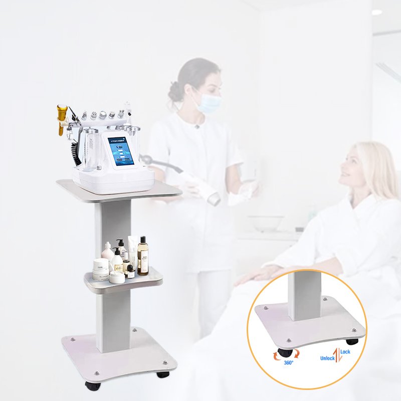 White 360 degree antiskid silence trolley salon beauty carts factory price beauty trolleys