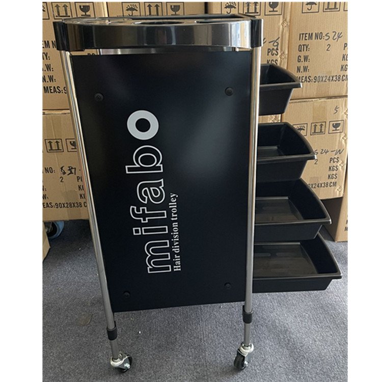 Hot Sale Retro Hair Salon Trolley Barber Shop Trolley Car Hot Dye Hairdressing Tool Cabinet Portable Hair Salon Trolley