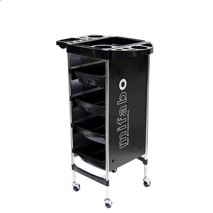 Hot Sale Retro Hair Salon Trolley Barber Shop Trolley Car Hot Dye Hairdressing Tool Cabinet Portable Hair Salon Trolley