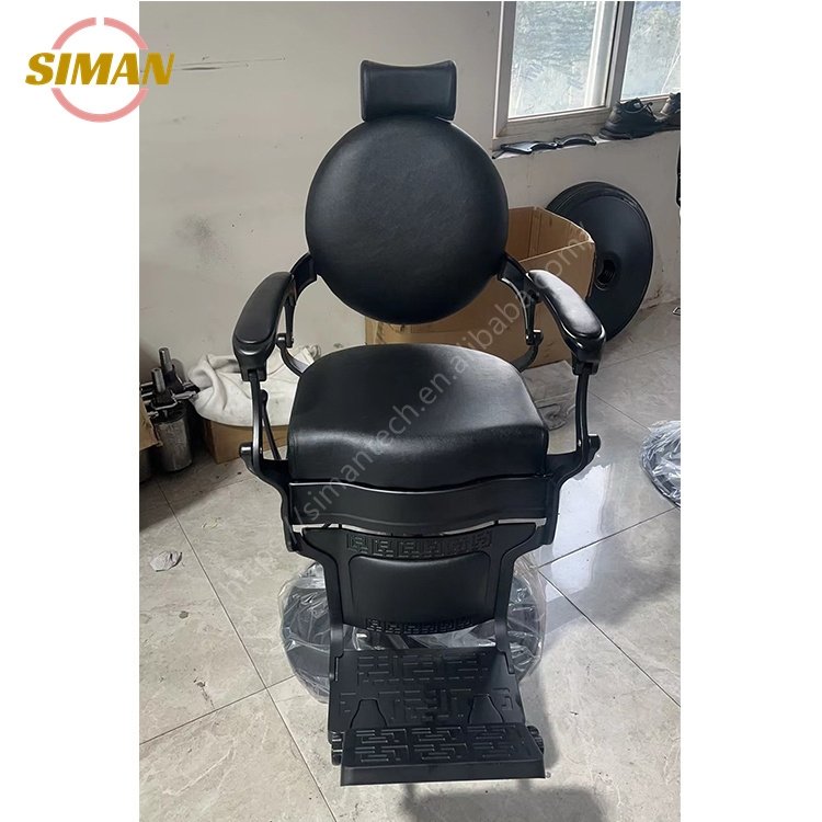 Siman high quality barber chair comfortable durable hydraulic pump golden silver rose golden base salon furniture barbershop