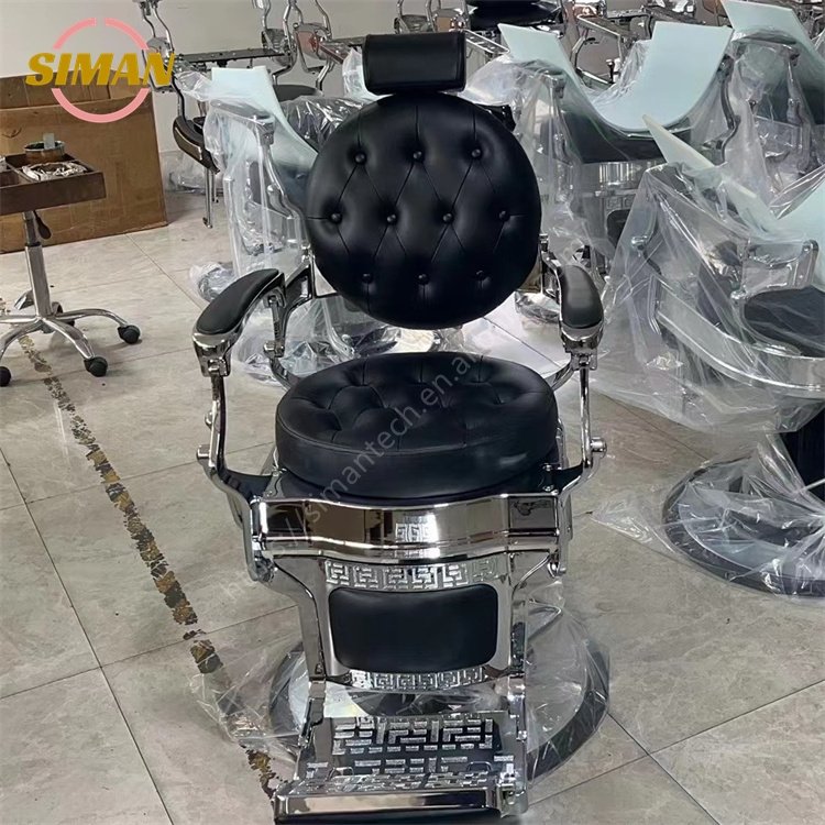 Siman high quality barber chair comfortable durable hydraulic pump golden silver rose golden base salon furniture barbershop