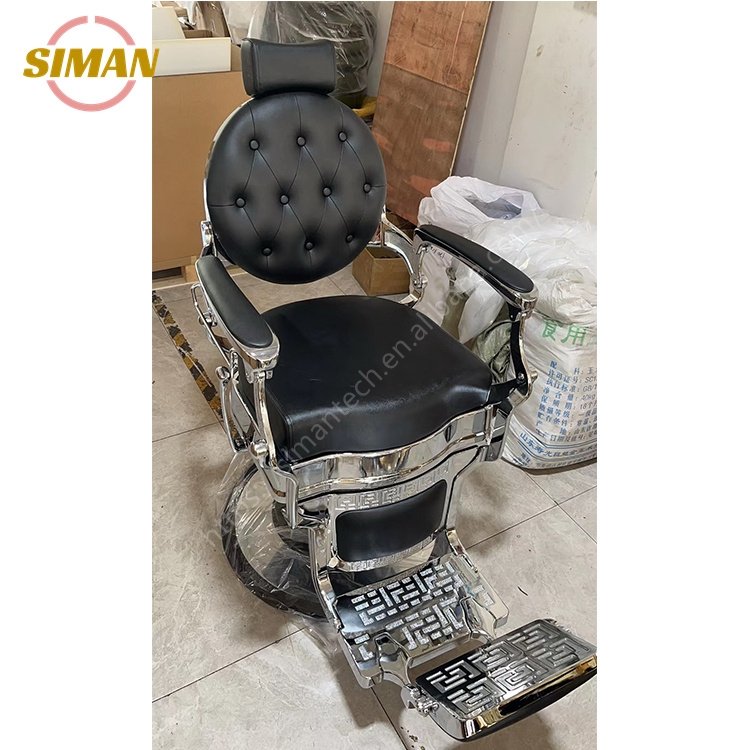 Siman high quality barber chair comfortable durable hydraulic pump golden silver rose golden base salon furniture barbershop
