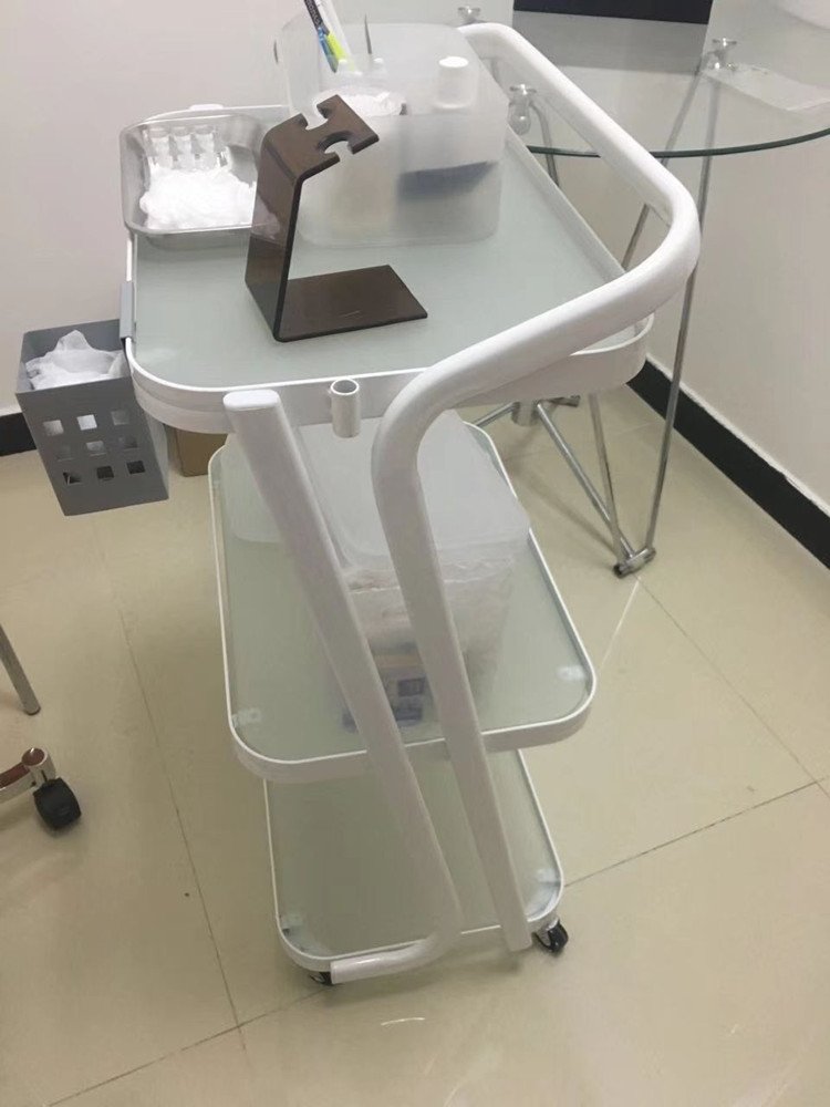 Popular 3 Layer Salon Trolley for Beauty salon hair shop glass trolley cart