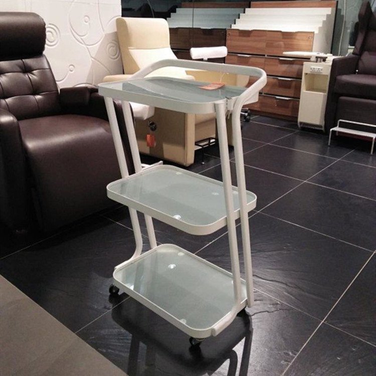 Popular 3 Layer Salon Trolley for Beauty salon hair shop glass trolley cart
