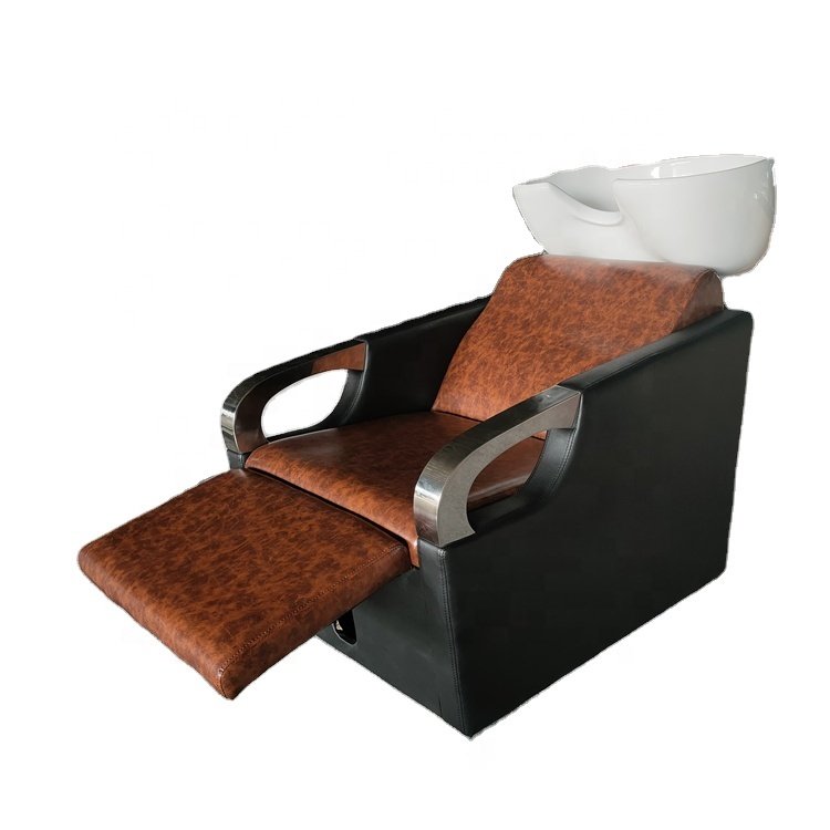 Kisen Cheap Modern Salon Furniture Black Shampoo Chair Bed For Barber Shop Use Ready to Ship